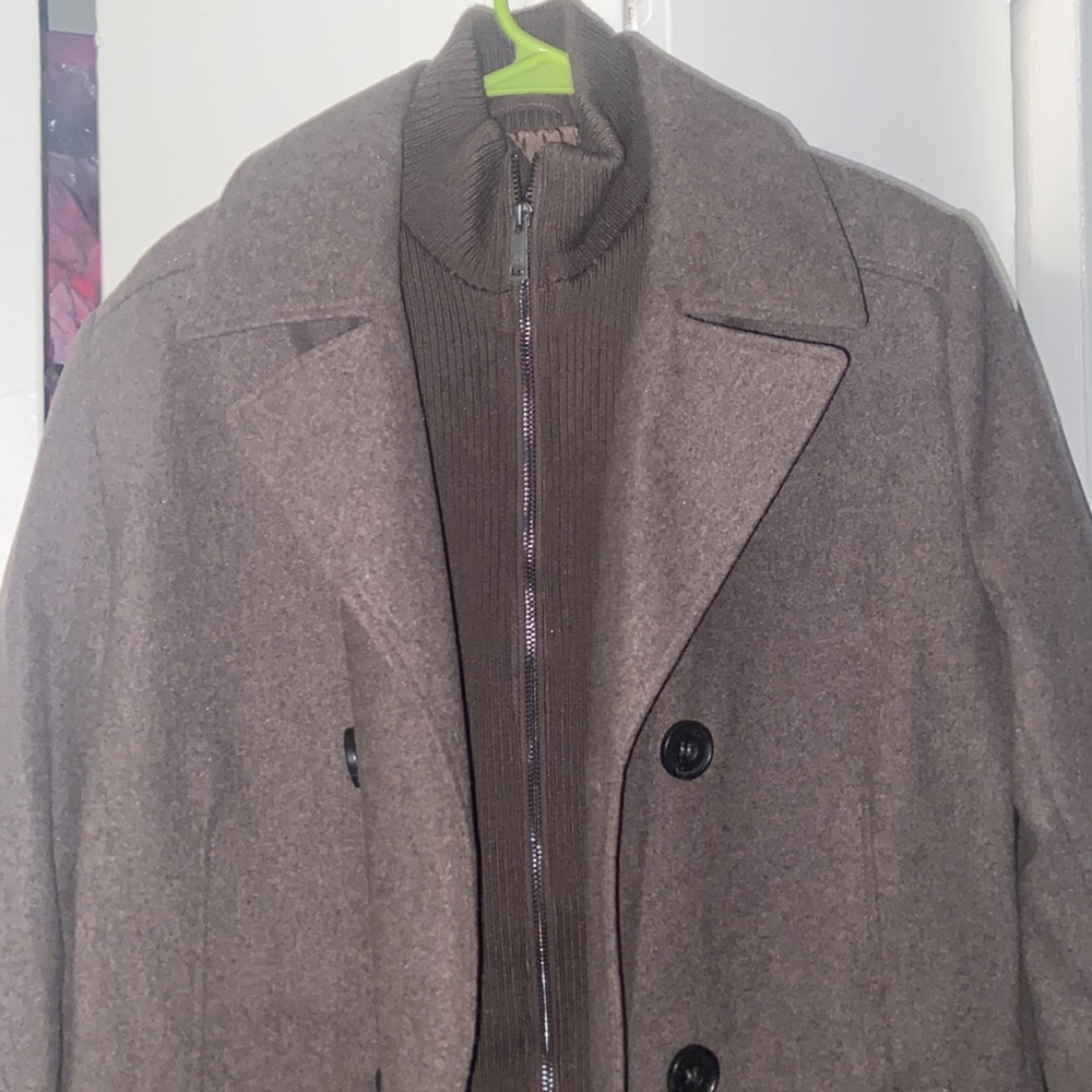 Men's Double Breasted Wool Blend Peacoat Size Small - Picture 2 of 6